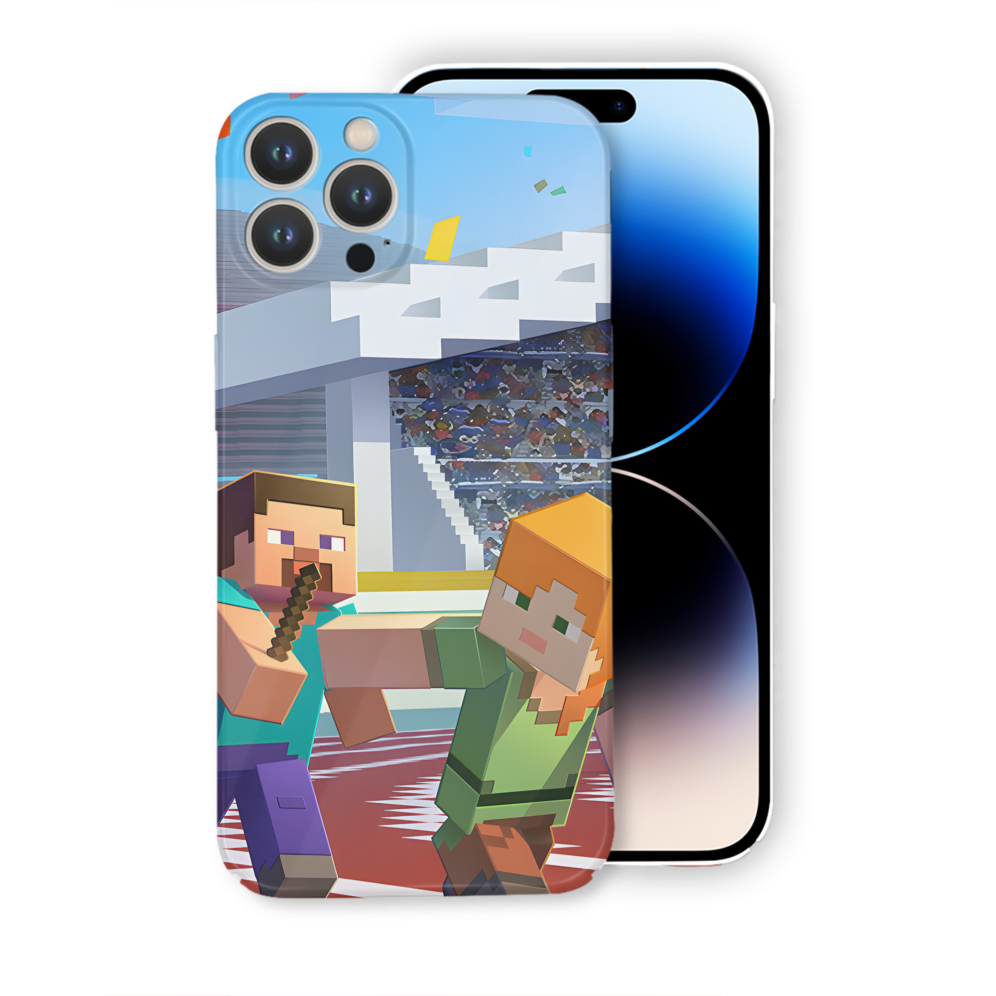 （画像用） マインクラフト ブロックの世界 Minecraft MC Block world 【iPhone 14シリーズ対応】ハードケース